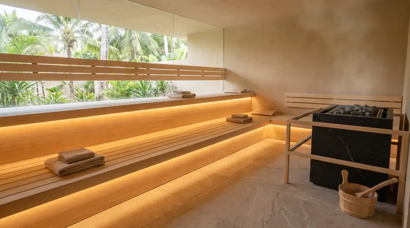 Inside the ceremony sauna
